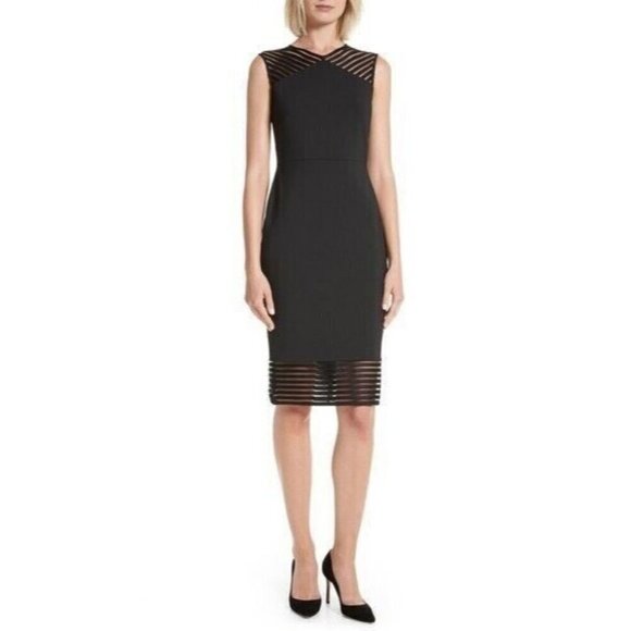 BNWT TED BAKER LONDON LUCETTE MESH DETAIL BODYCON DRESS black - Picture 2 of 16